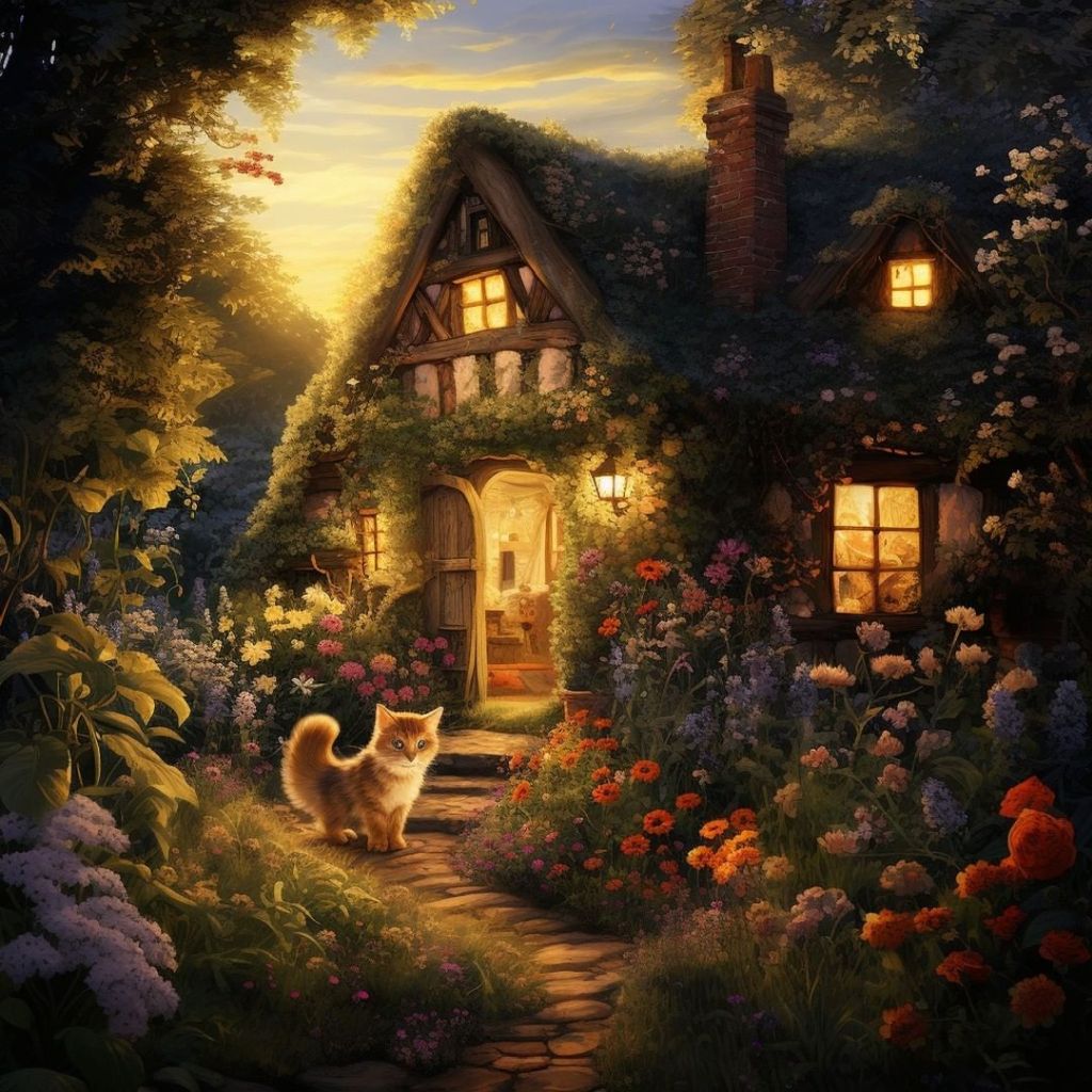 Twilight Whiskers at the Garden Cottage